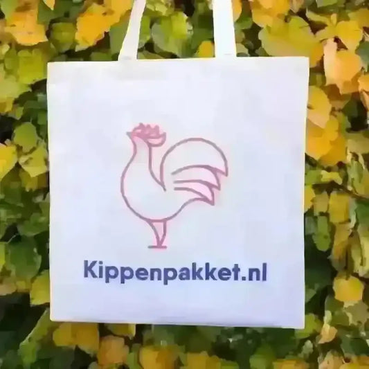 Vrolijke Kippenpakket Tas Voor Boodschappen Met Ruimte - Kippenpakket.nl